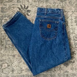Mens carhartt Y2K dark blue jeans 40 x 30 100% cotton made in USA